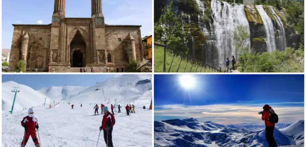 Erzurum'un Tarihi Yapıları Buza İşlendi: 2025 Turizm Başkenti Seçilmişti