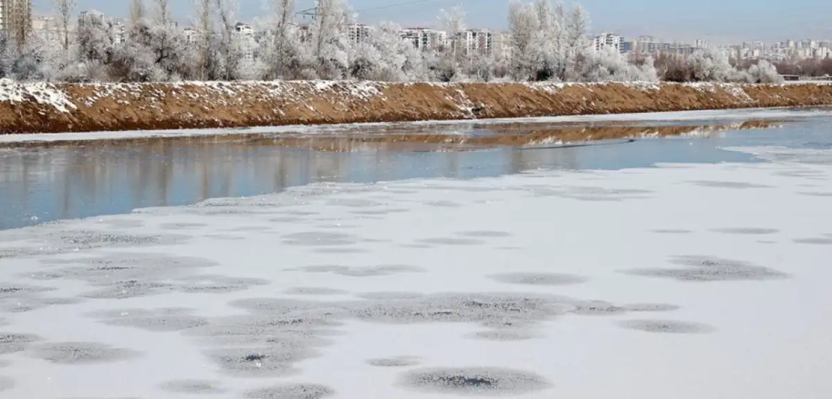 Sivas'ta termometreler eksi 23 dereceyi gördü: Kızılırmak Nehri kısmen dondu