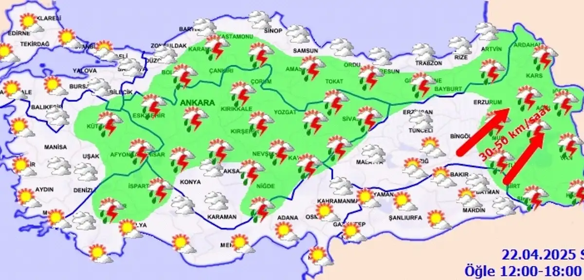5 Bölge İçin Sağanak Yağış Uyarısı