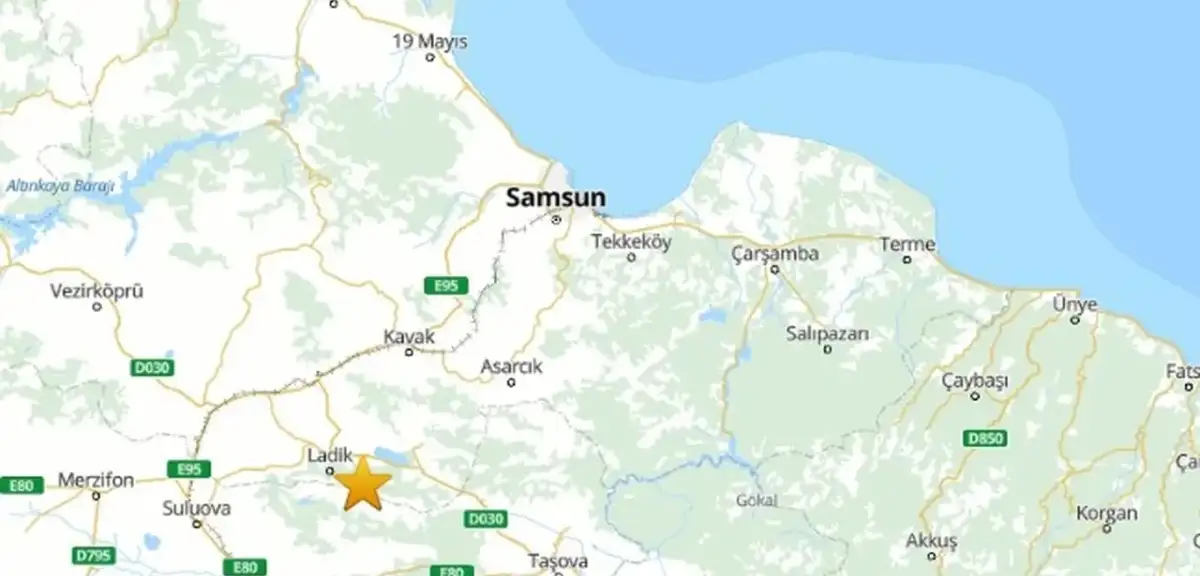 Samsun'da 3.5 Büyüklüğünde Deprem