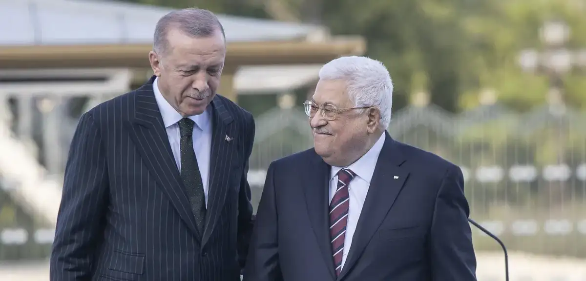 Cumhurbaşkanı Erdoğan, Filistin Devlet Başkanı Mahmud Abbas'ı Külliye'de Ağırladı