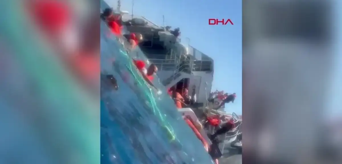 Girne açıklarında alabora olan gemiden yeni görüntüler ortaya çıktı