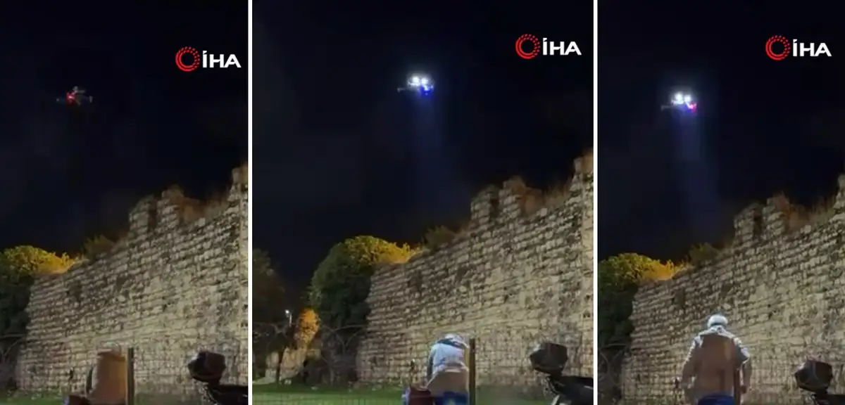 İstanbul'da drone ile denetim. "Derhal bu bölgeden ayrılın"