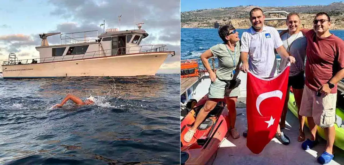 Otizmli Türk yüzücü, Catalina Kanalı'nı geçti