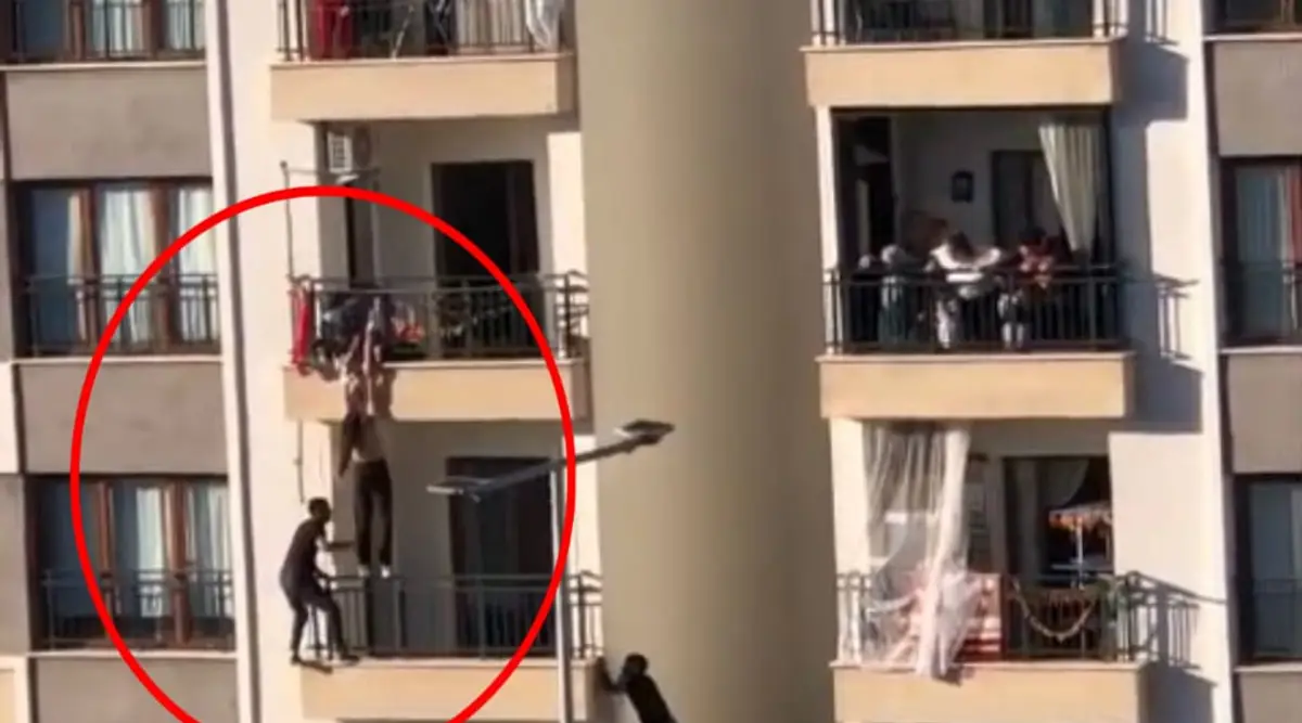 Diyarbakır'da ikinci kata tırmanarak çocuğu kurtardı