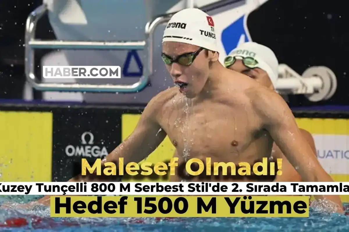 800 Metre Serbest Stil Yüzme Yarışında Kuzey Tunçelli 2. Oldu!