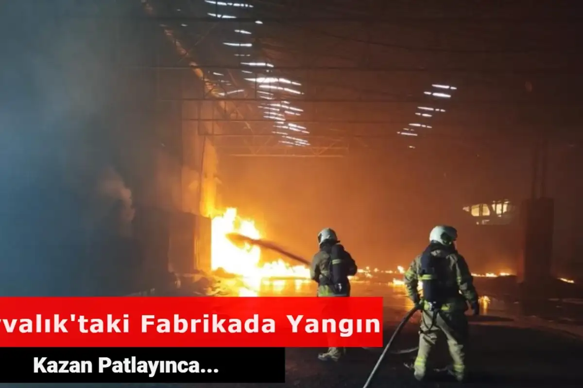 Balıkesir'in Ayvalık İlçesinde Pirina Fabrikasında Yangın!