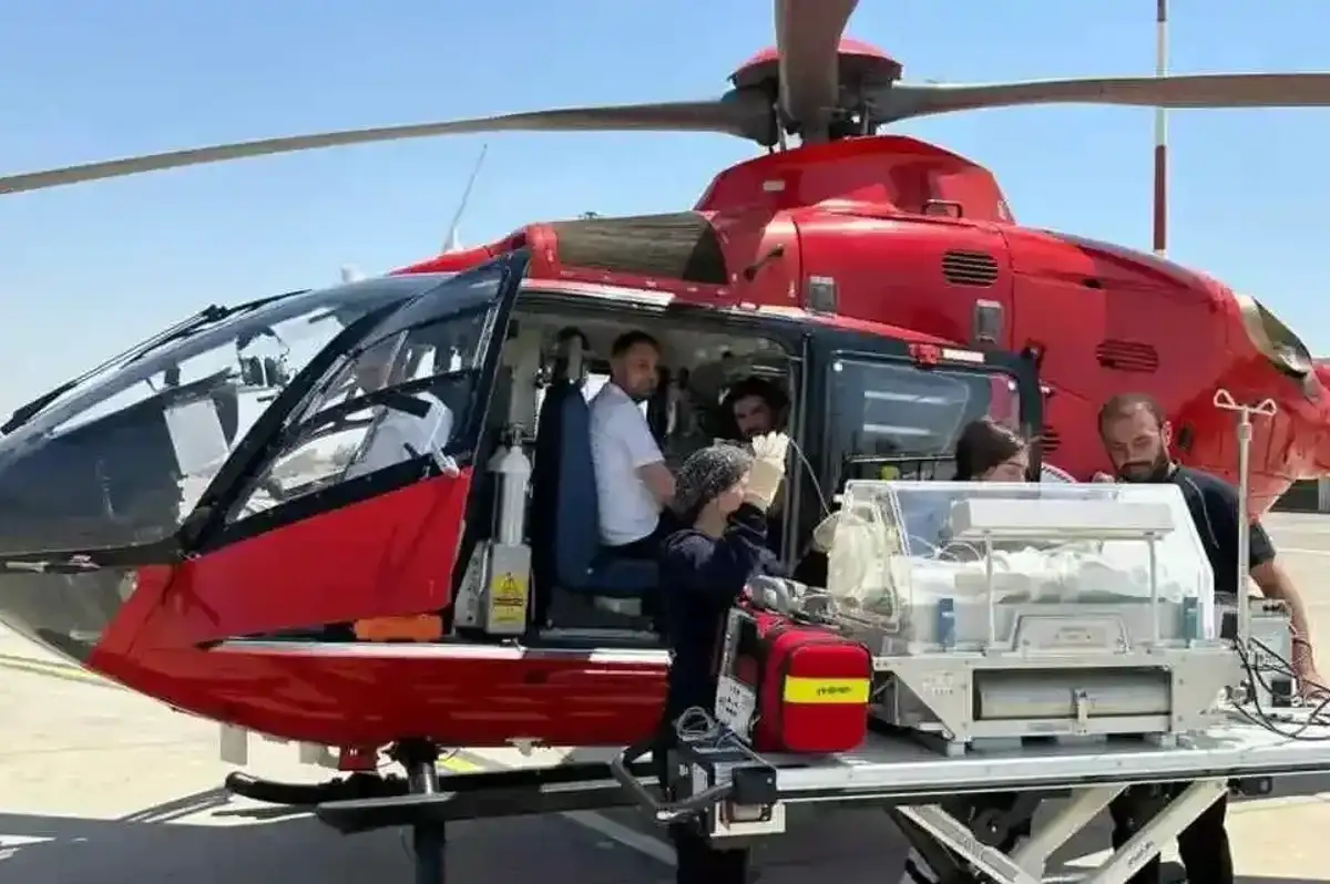 Erken Doğan Bebekte Solunum Yetmezliği Oluştu! Ambulans Helikopter ile Sevk Edildi
