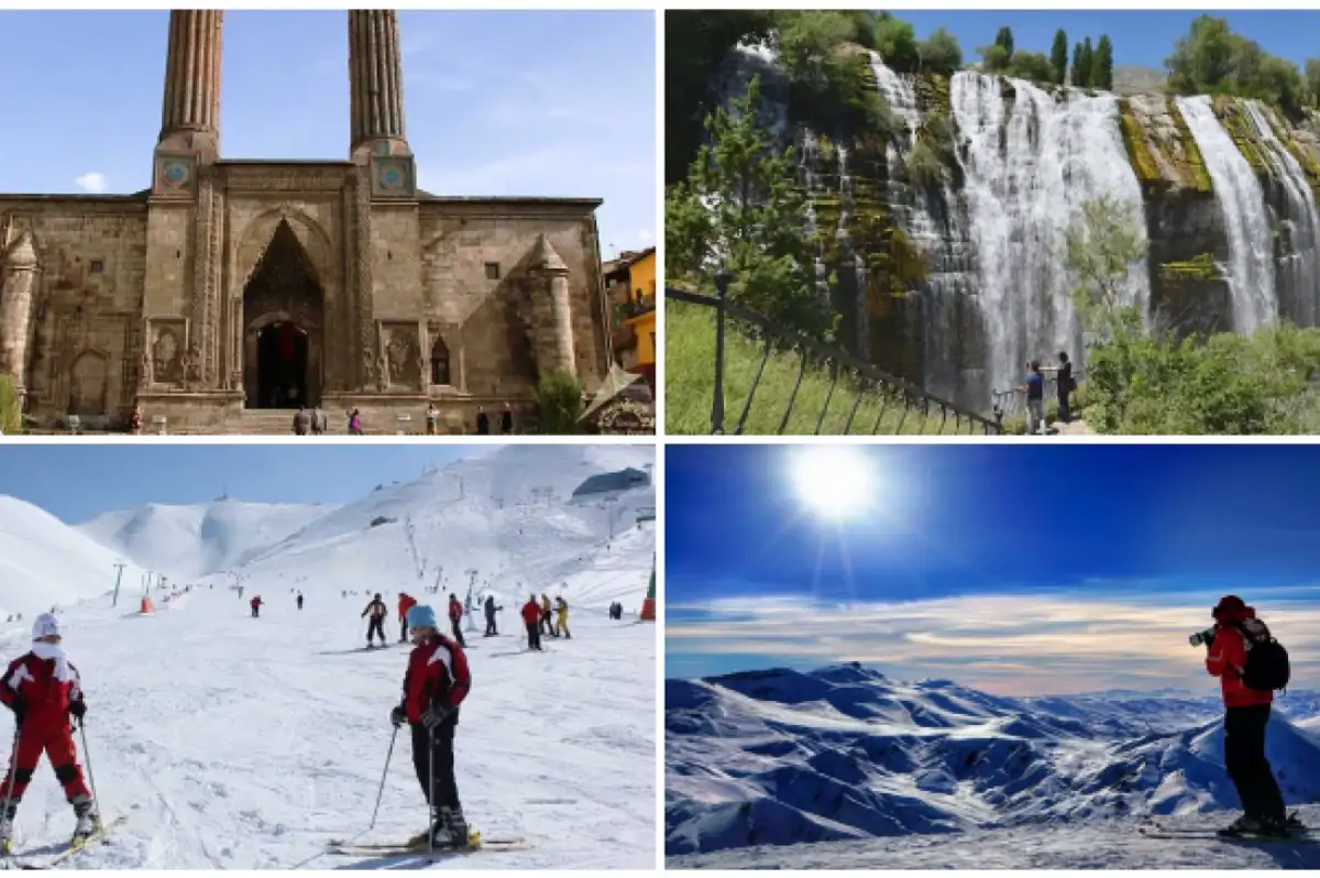 Erzurum'un Tarihi Yapıları Buza İşlendi: 2025 Turizm Başkenti Seçilmişti