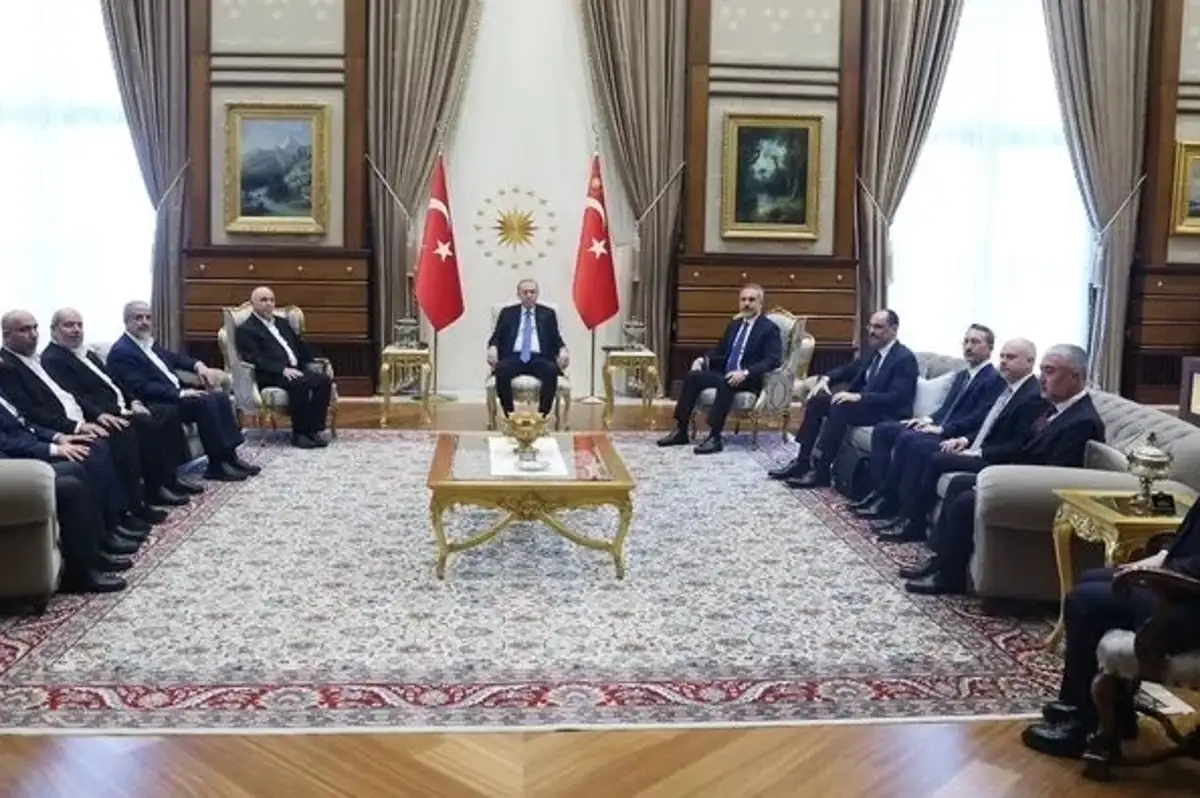 Ateşkes sonrası ilk ziyaret! Erdoğan Hamas heyetini kabul etti