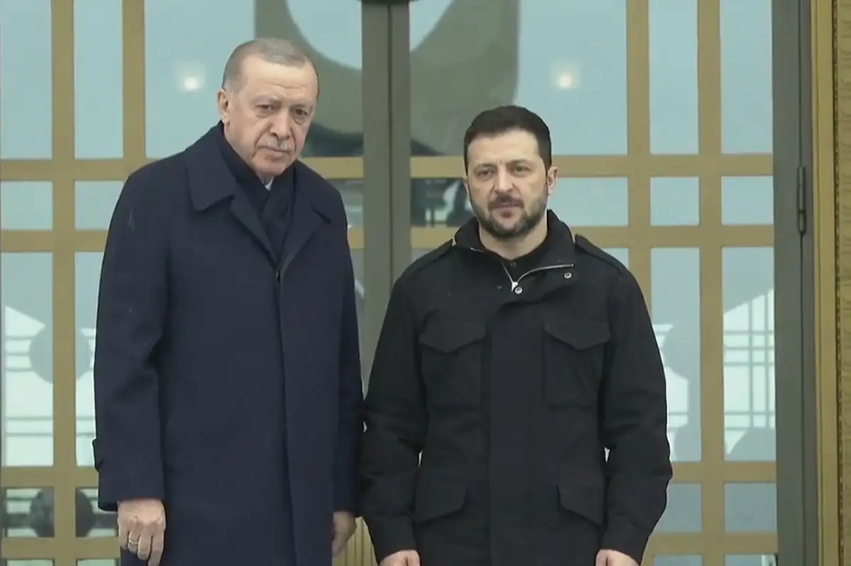 Cumhurbaşkanı Erdoğan, Zelenski'yi Cumhurbaşkanlığı Külliyesinde Törenle Karşıladı