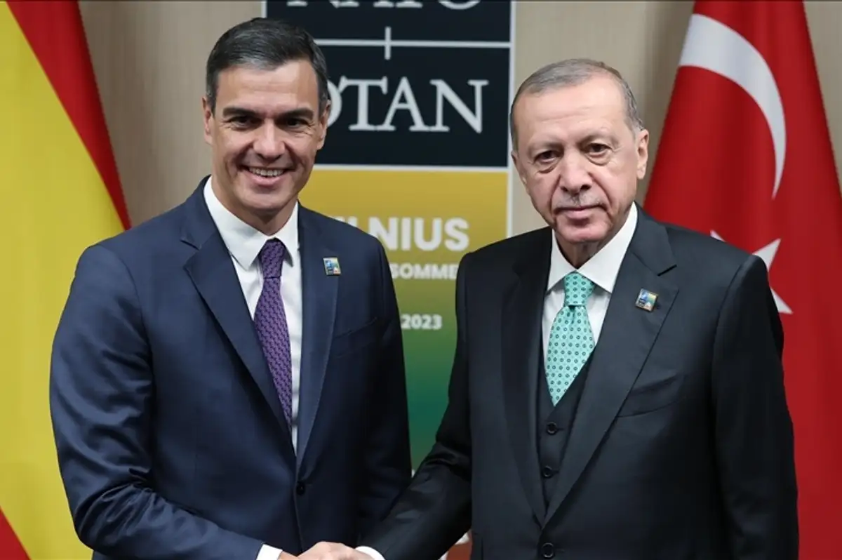 Erdoğan ve Sanchez Dolmabahçe'de Bir Araya Geldi