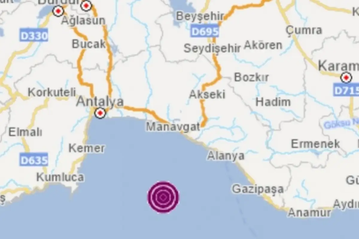 Antalya Körfezi'nde 4 Büyüklüğünde Deprem