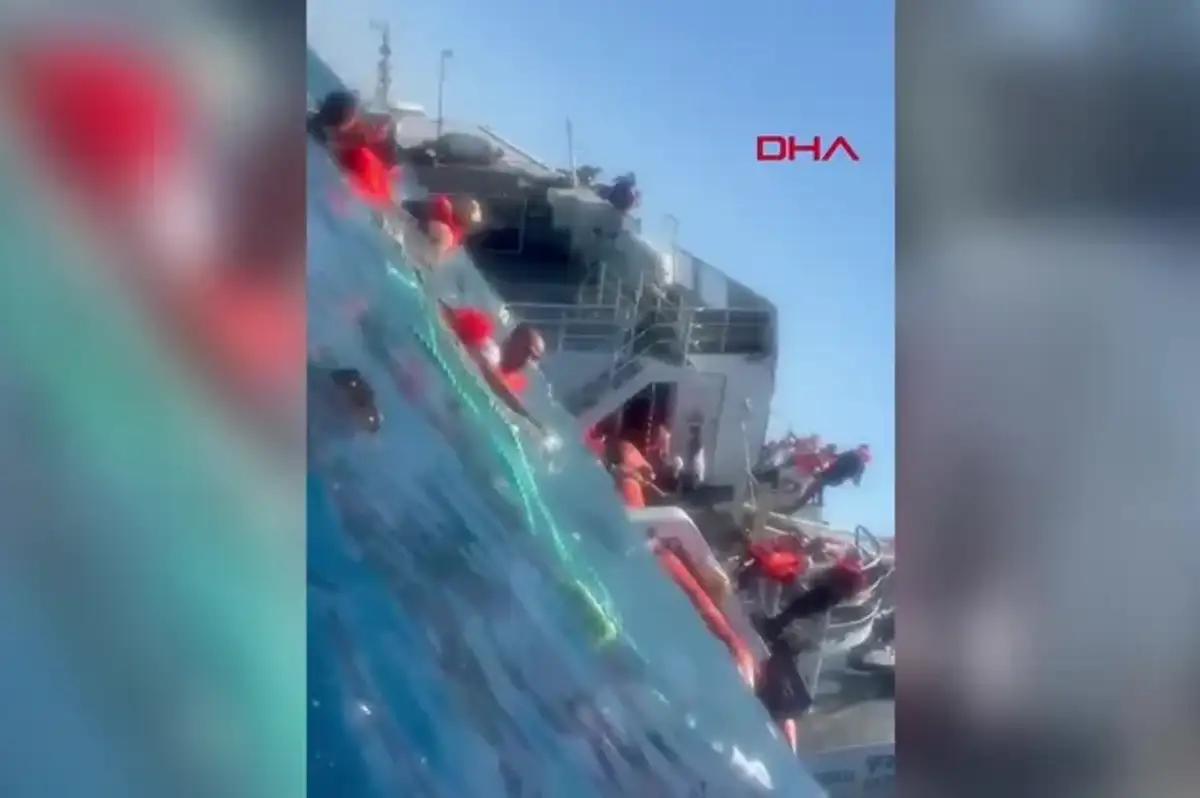 Girne açıklarında alabora olan gemiden yeni görüntüler ortaya çıktı