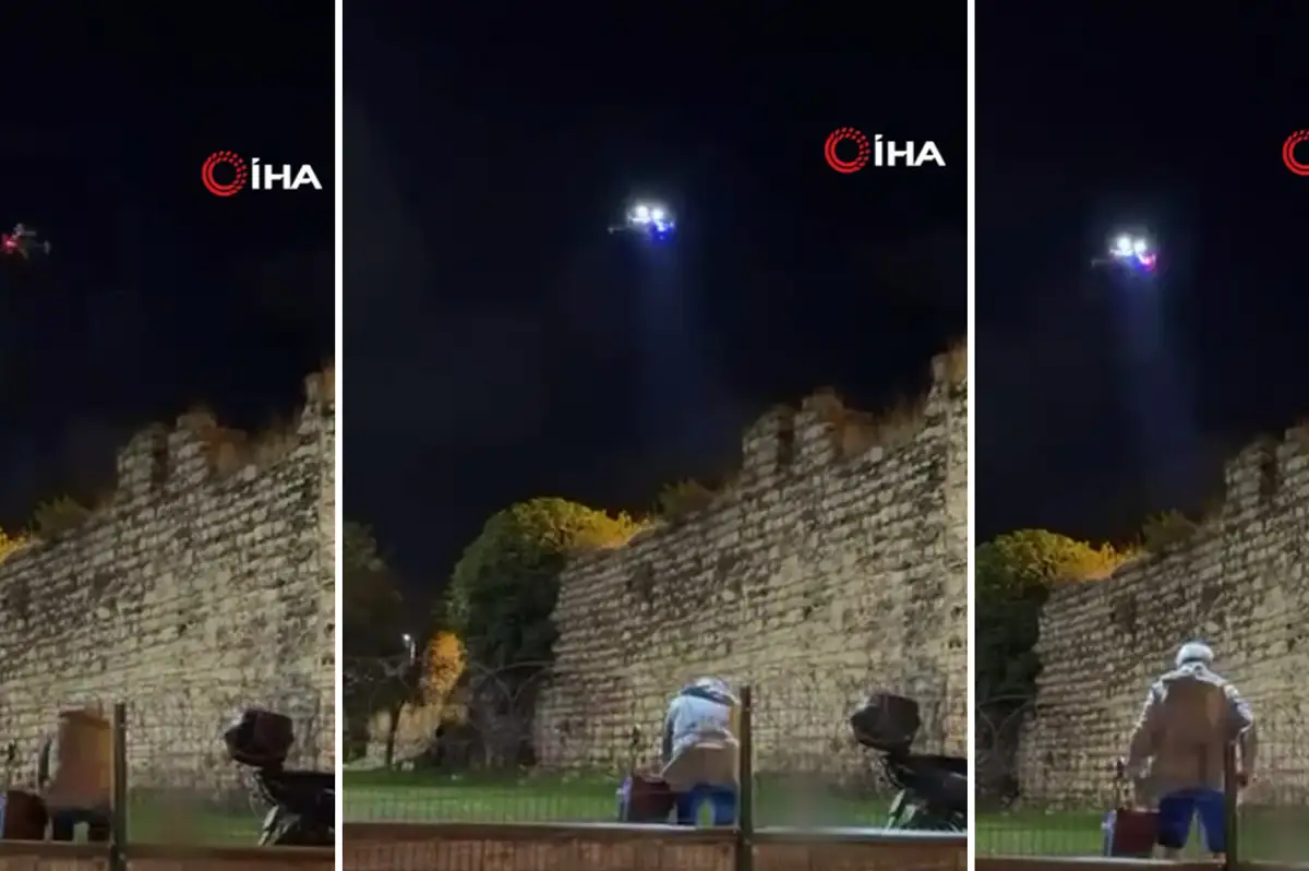 İstanbul'da drone ile denetim. "Derhal bu bölgeden ayrılın"