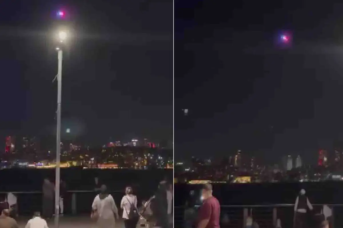 Polis dronu Üsküdar sahilinde oturanları uyardı