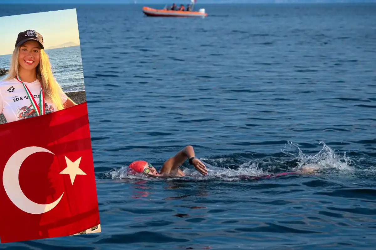 Milli yüzücü Eda Savcıgil Catalina Kanalı'nda çifte rekor kırdı