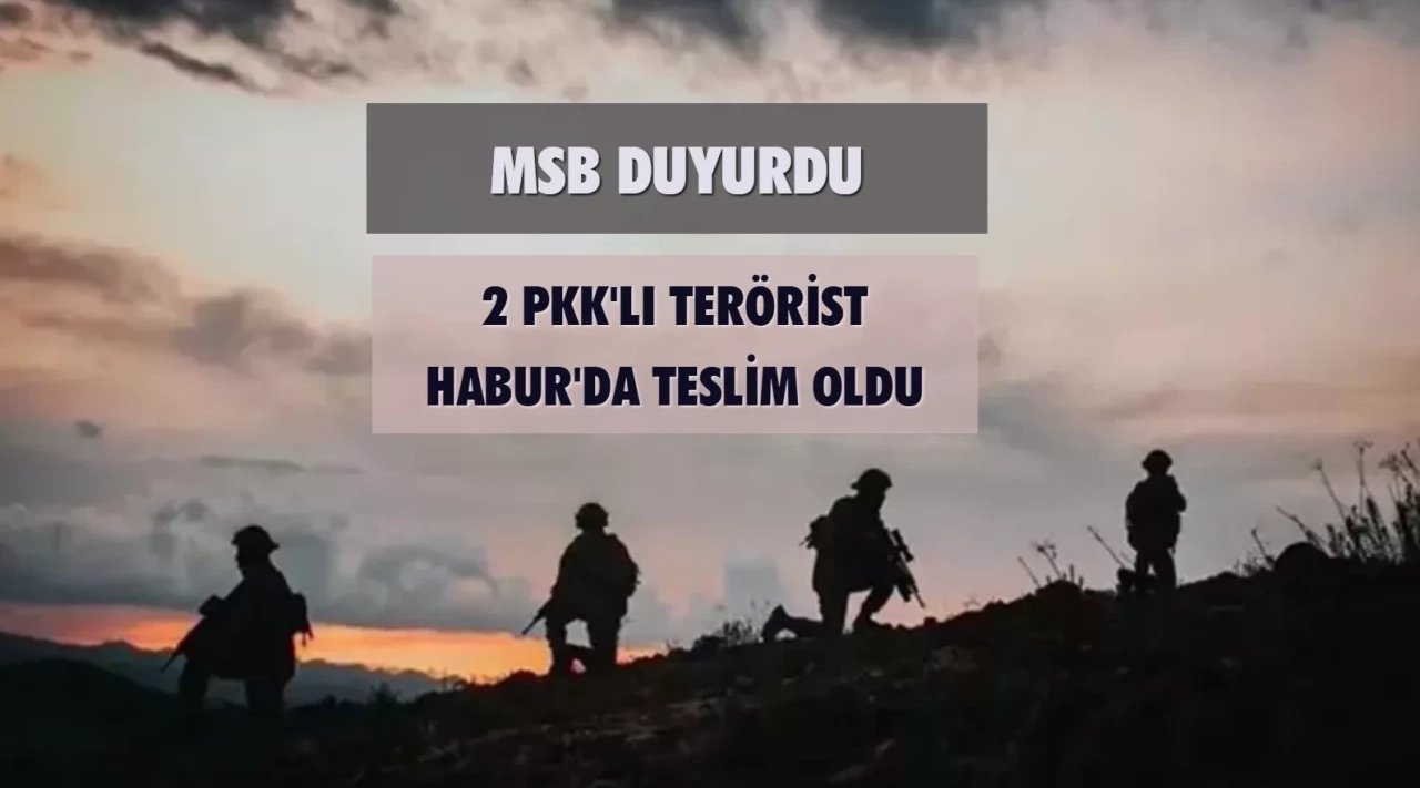 MSB Duyurdu: 2 PKK'lı Terörist Habur'da Teslim Oldu