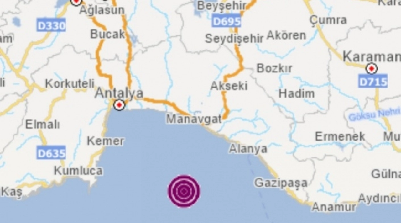 Antalya Körfezi'nde 4 Büyüklüğünde Deprem