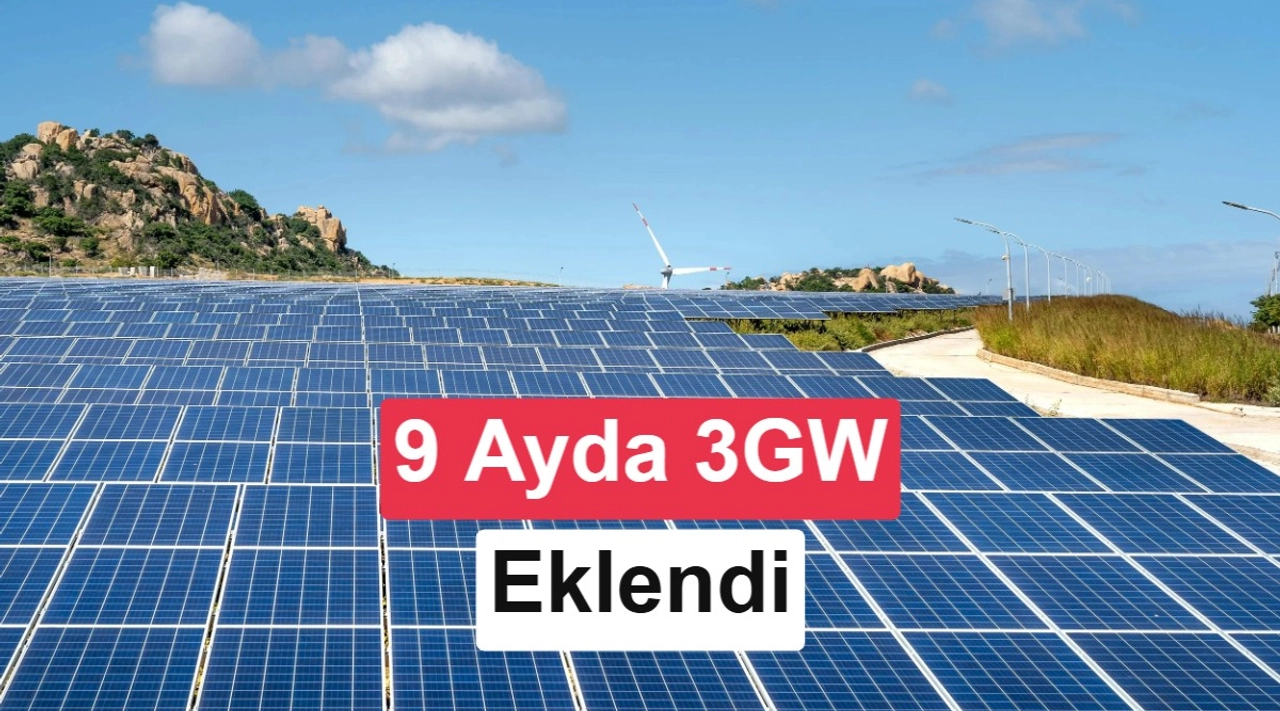 Türkiye'nin güneş enerjisi gücü 9 ayda 3113 MW arttı