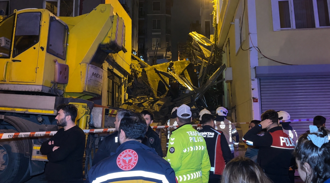 Beyoğlu'nda 5 katlı metruk bina çöktü
