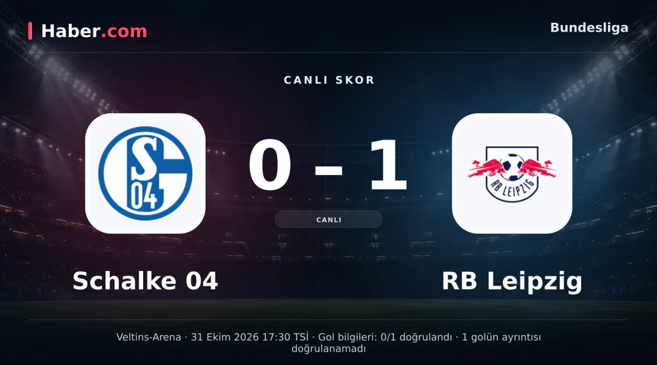 Schalke 04 - RB Leipzig: RB Leipzig golü buldu, skor 0-1 oldu | 31 Ekim 2026