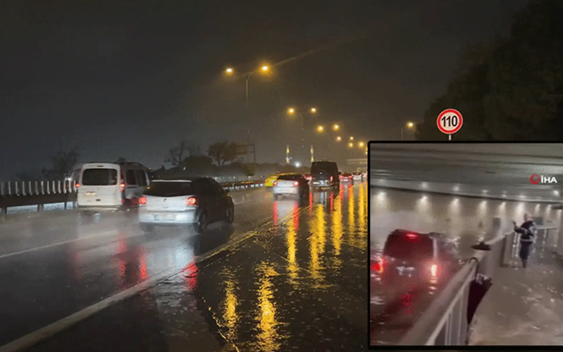 İstanbul'da Kuvvetli Yağış Yolları Göle Döndürdü