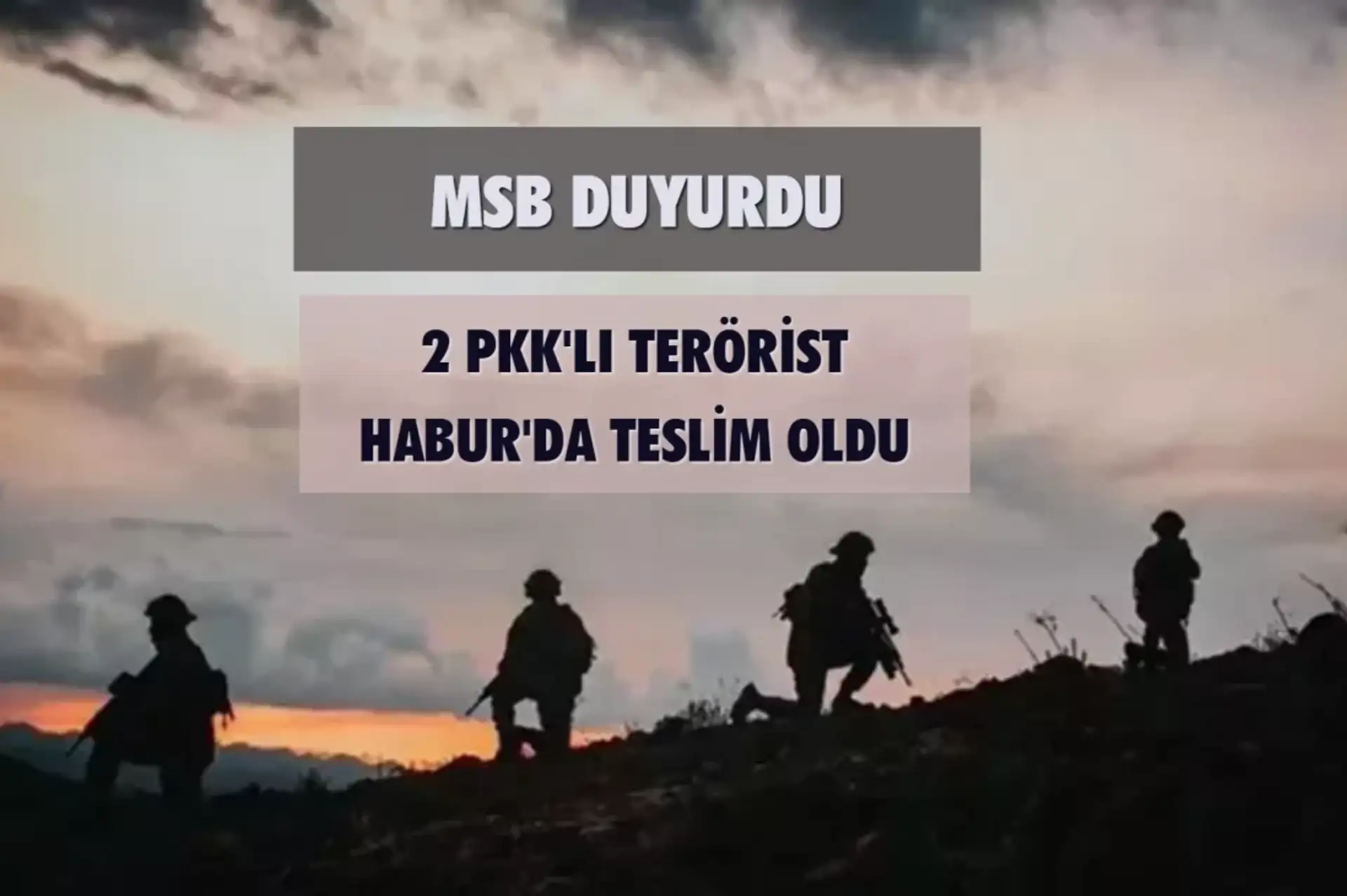 MSB Duyurdu: 2 PKK'lı Terörist Habur'da Teslim Oldu
