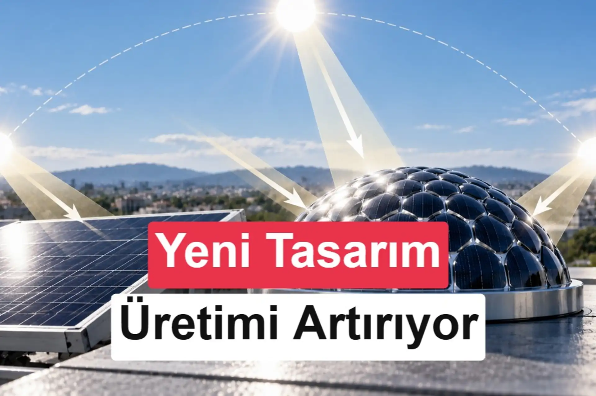 Güneş ışığı hangi açıdan gelirse gelsin elektrik üreten güneş paneli