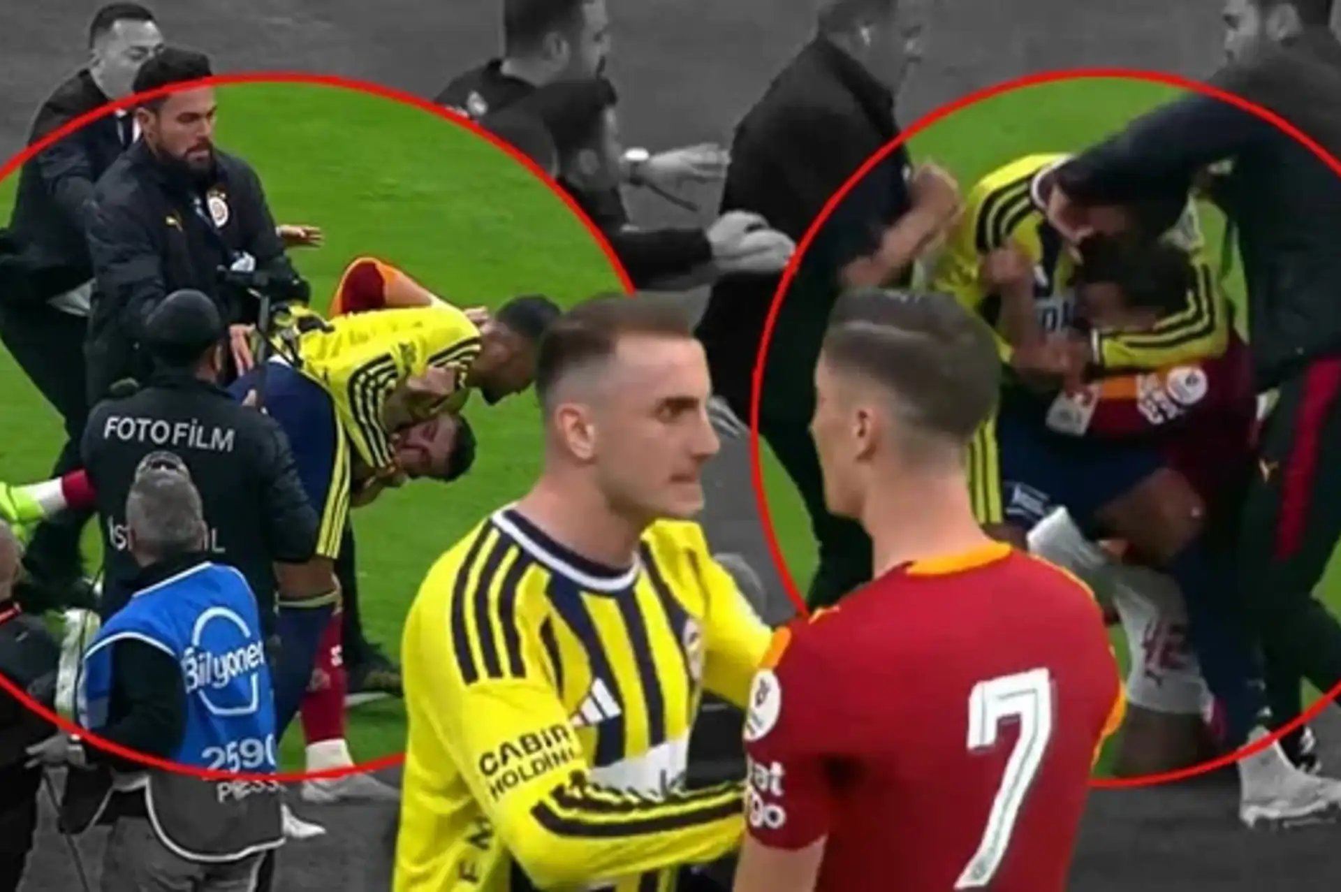 Galatasaray-Fenerbahçe derbisinde maç sonrası kavga