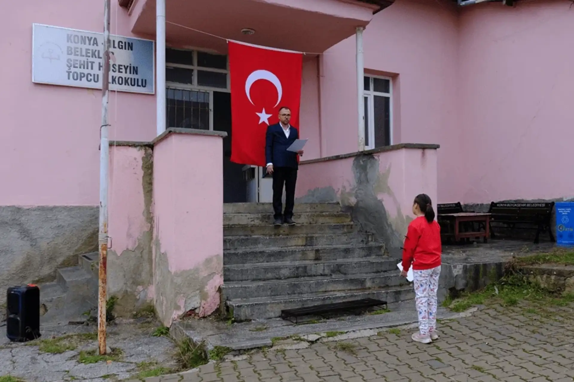 Konya Ilgın'da Tek Öğrencili Okulda Cumhuriyet Bayramı Töreni