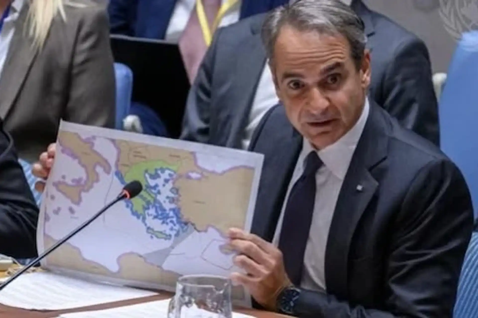 BM Zirvesinde Doğu Akdeniz Gerilimi Miçotakis Harita Gösterdi, Türkiye'den Anında Yanıt Geldi