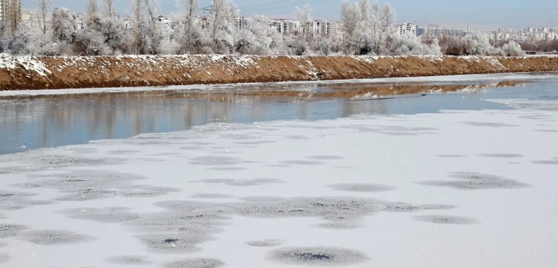 Sivas'ta termometreler eksi 23 dereceyi gördü: Kızılırmak Nehri kısmen dondu