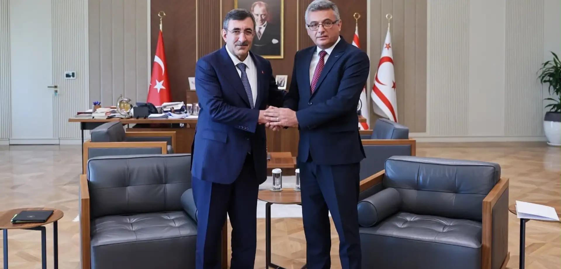 KKTC Cumhurbaşkanı Erhürman, Cevdet Yılmaz'ı Kabul Etti