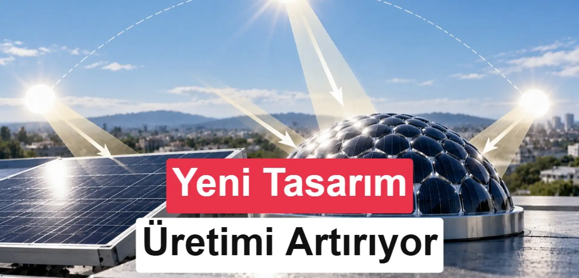 Güneş ışığı hangi açıdan gelirse gelsin elektrik üreten güneş paneli