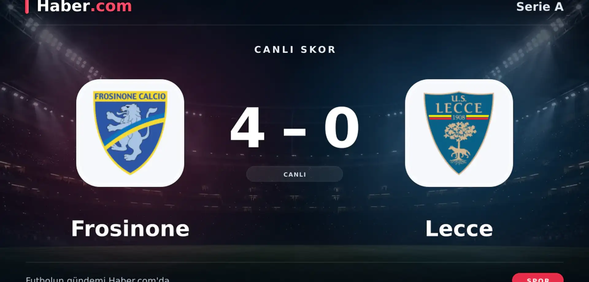 Frosinone - Lecce: Daniel Bîrligea 72. dakikada gol attı (4-0) | 29 Ekim 2026