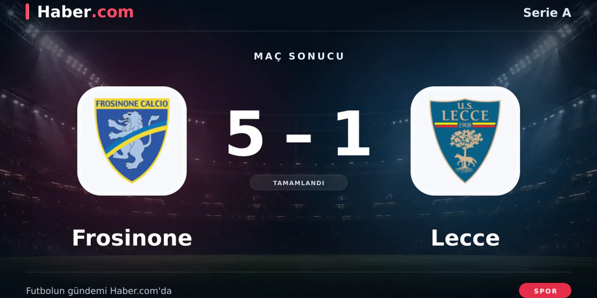 Frosinone - Lecce: Daniel Bîrligea 90+4. dakikada gol attı (5-1) | 29 Ekim 2026