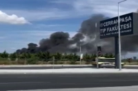 Cerrahpaşa Tıp Fakültesi Hastanesi Bahçesinde Yangın Çıktı