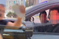 Tek şeritli yolda 'ilk ben geçeceğim' kavgası