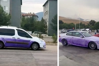 Dinar-Çay Yolunda Araçları Mora Boyayan Kimyasal Madde Tespit Edildi