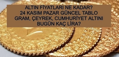 Altın Fiyatları Bugün Nasıl? 24 Kasım Pazar Gram, Çeyrek, Cumhuriyet Altını Kaç Lira?