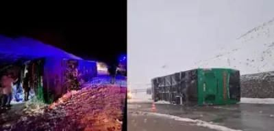 Bingöl'de Yolcu Otobüsü Devrildi! Ölü ve Yaralılar Var!