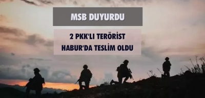 MSB Duyurdu: 2 PKK'lı Terörist Habur'da Teslim Oldu