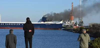 Samsun Limanı'nda Kuru Yük Gemisinde Yangın!