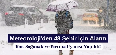 Meteoroloji'den 48 Şehir İçin Alarm: Kar, Sağanak ve Fırtına Uyarısı