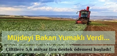 Çiftçilere 5,6 Milyar Liralık Destek Ödemesi Başladı