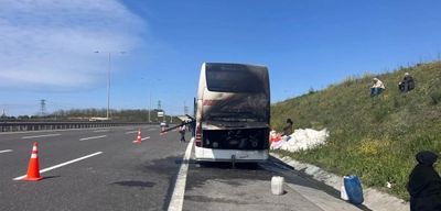 Kuzey Marmara Otoyolunda Yolcu Otobüsünde Yangın
