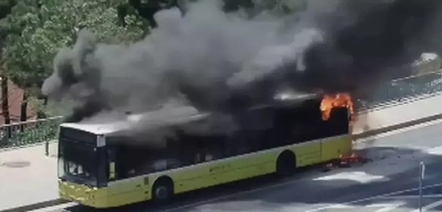 Sarıyer'de İETT Otobüsü Alev Alev Yandı!