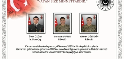 Şehit Düşen 3 Askerin Kimliği Açıklandı