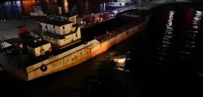 Üsküdar'da Gemiye Çarpan Tekne Battı